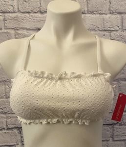 Juniors' Eyelet Bralette Bikini Top - Xhilaration White Size Small (0-2)